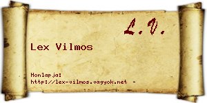 Lex Vilmos névjegykártya