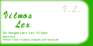 vilmos lex business card